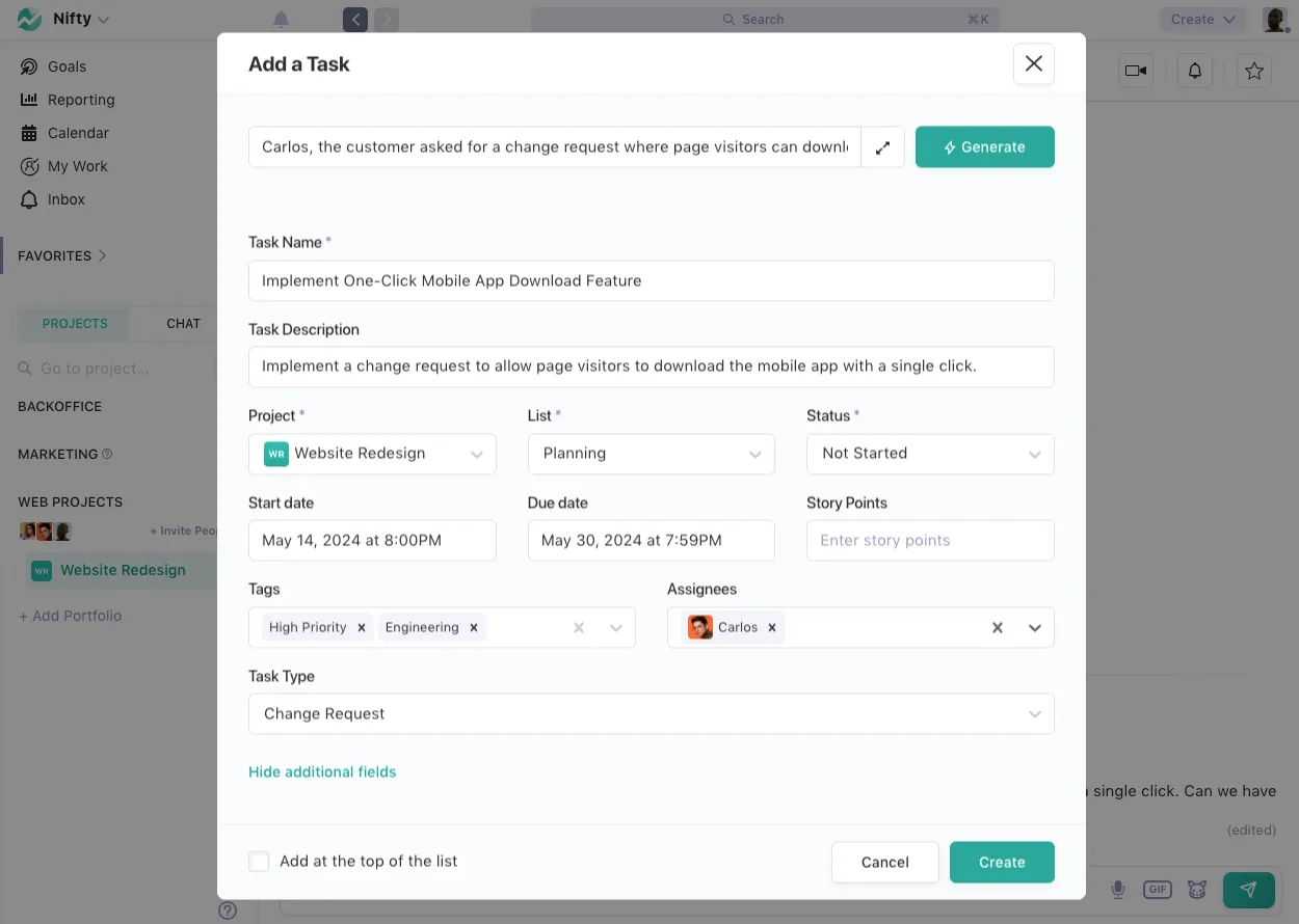Screenshot illustrating Smart Tasks