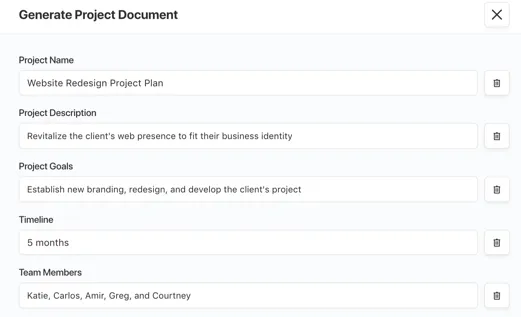 Tailored document creation
