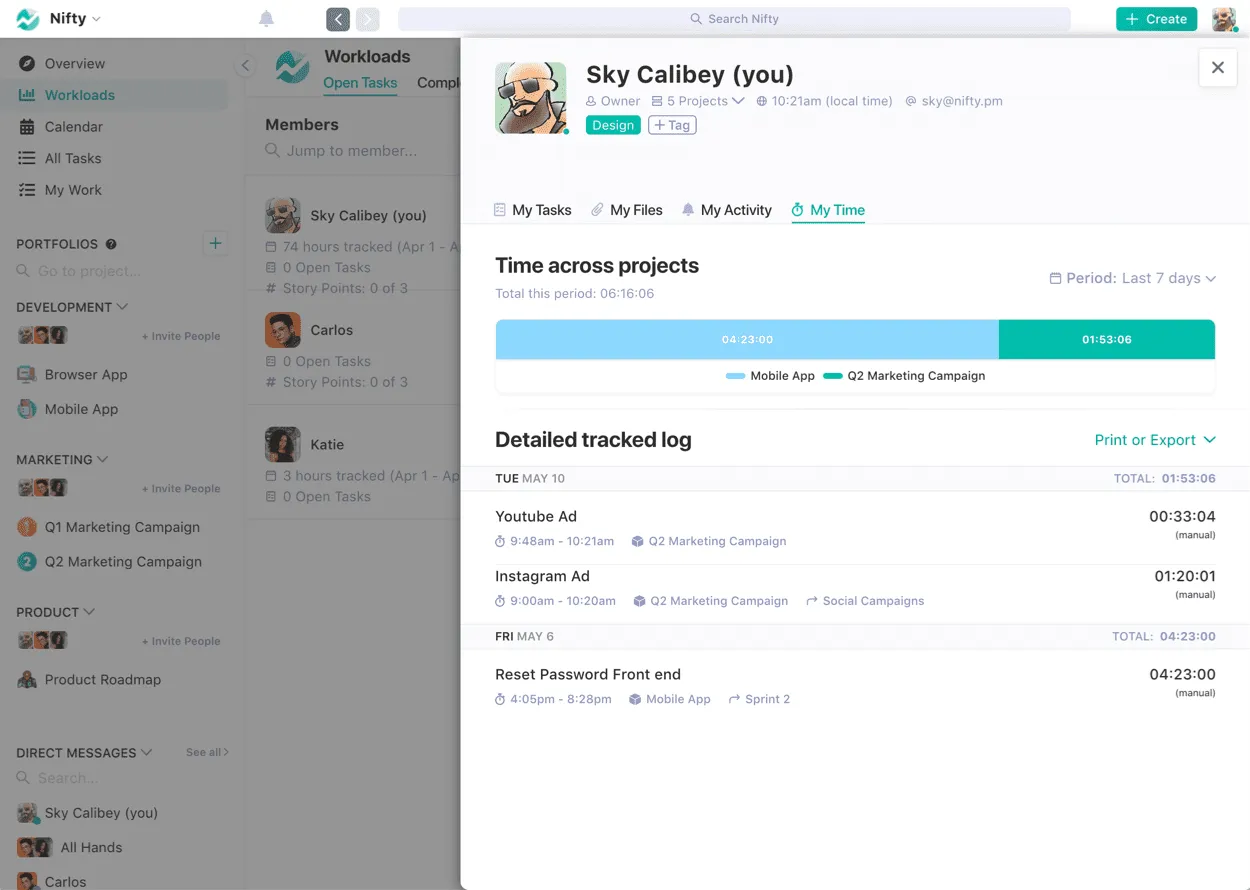 Screenshot illustrating Monitor Timelogs